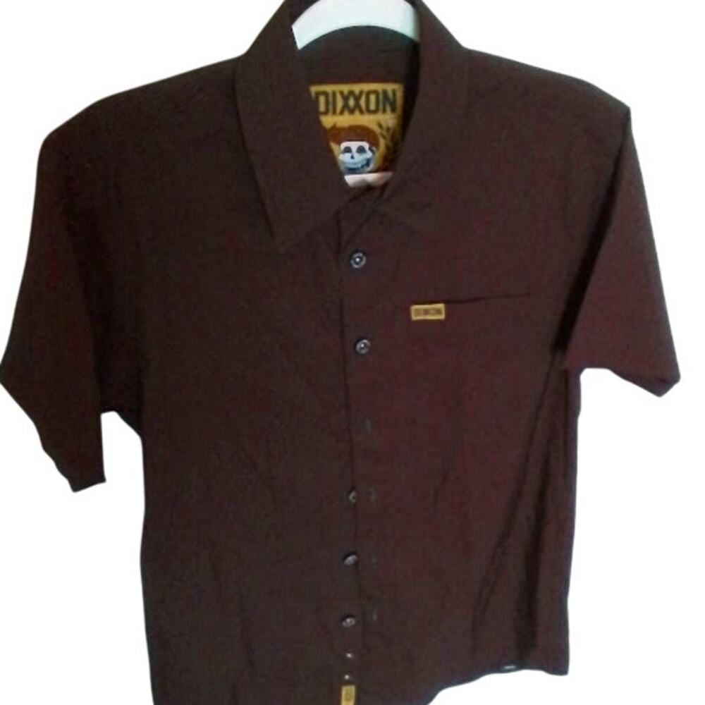 NWOT Dixxon Flannel Co Benny Brown/Red Short Sleeve Button Shirt Men XS